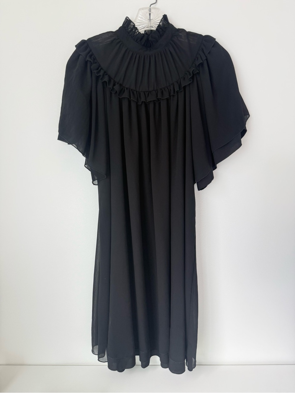 Black Dolly Delly "Cat & Mermaid" Shell Sleeve Chiffon Dress